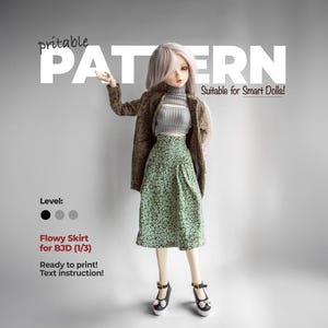 BJD Skirt Pattern PDF | Smart Doll Compatible | DIY Doll Clothes Sewing Pattern