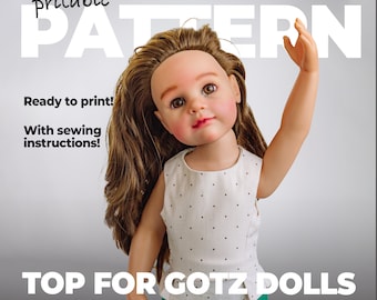 PDF Pattern Cotton Top for dolls, Top for Gotz, DIY instructions for making top