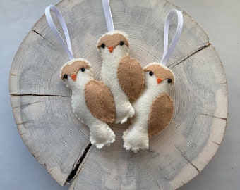 Felt Owl Ornament | Hand made, Hand sewn, Woodland, Christmas, Holiday Ornaments