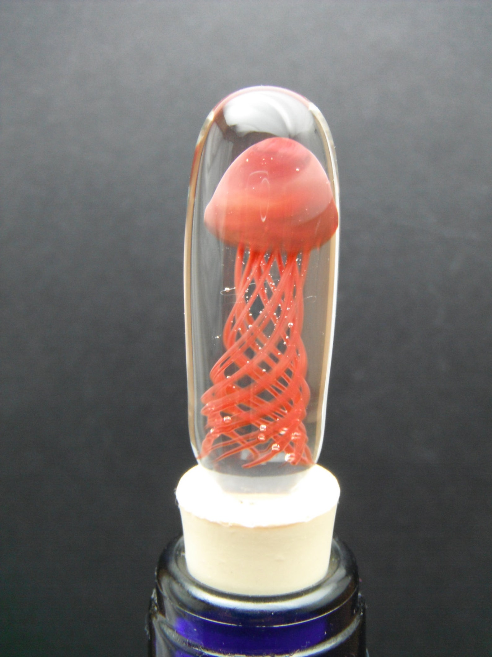 Dragon's Blood Red Jelly Fish Wine Stopper Etsy