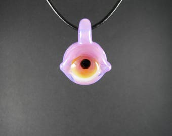 Pink Slyme Glass Eye Pendant