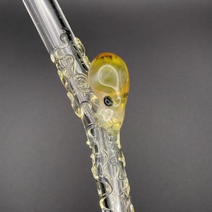 Yellow Glass Octopus Straw