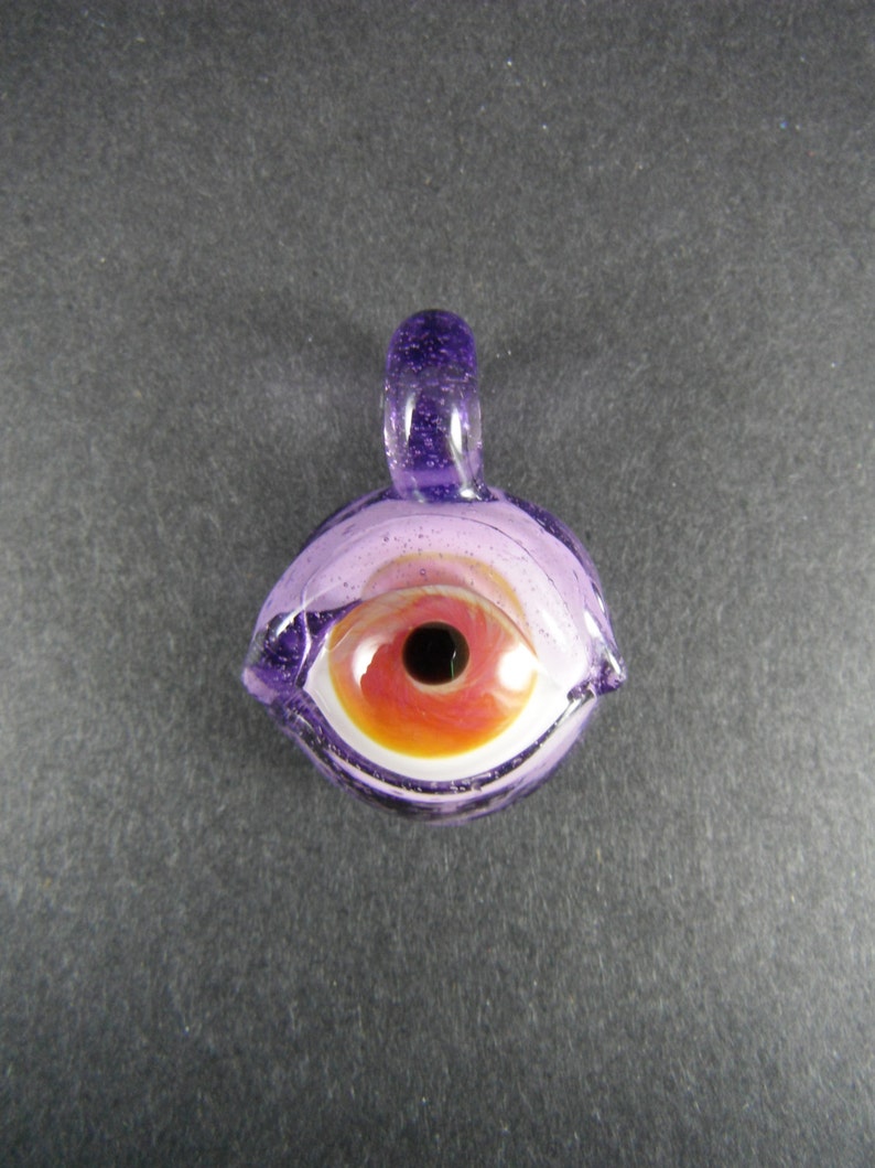 Purple Lolly Pop Glass Eye Pendant Etsy