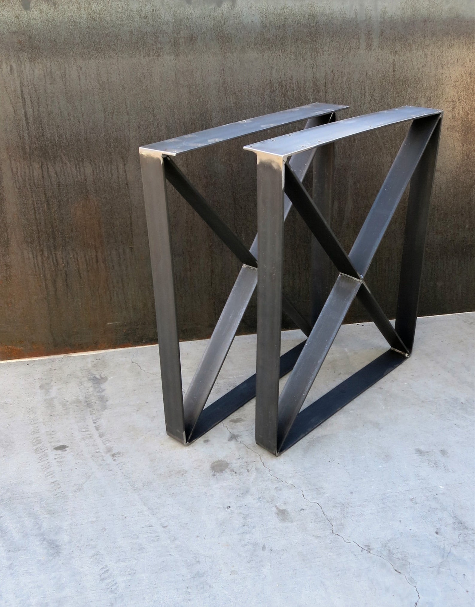 Metal Table Legs Flat Bar U Shape With X Brace Etsy Canada