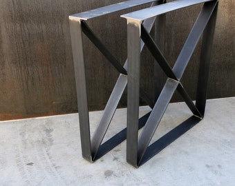 Metal Table Legs - Flat bar U shape with X brace