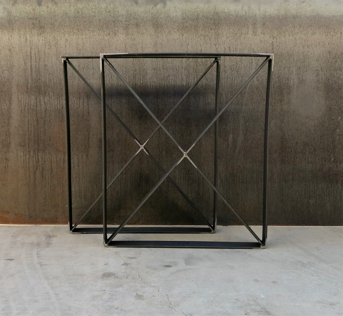 Metal Table Legs Flat Bar U Shape With X Brace Etsy