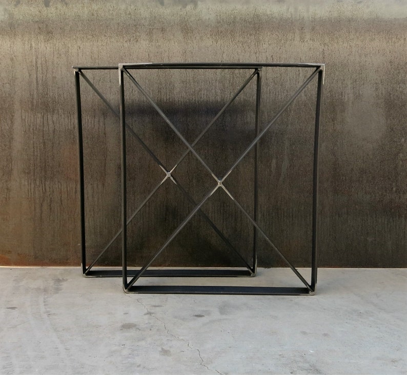 Metal Table Legs Flat Bar U Shape With X Brace Etsy Canada