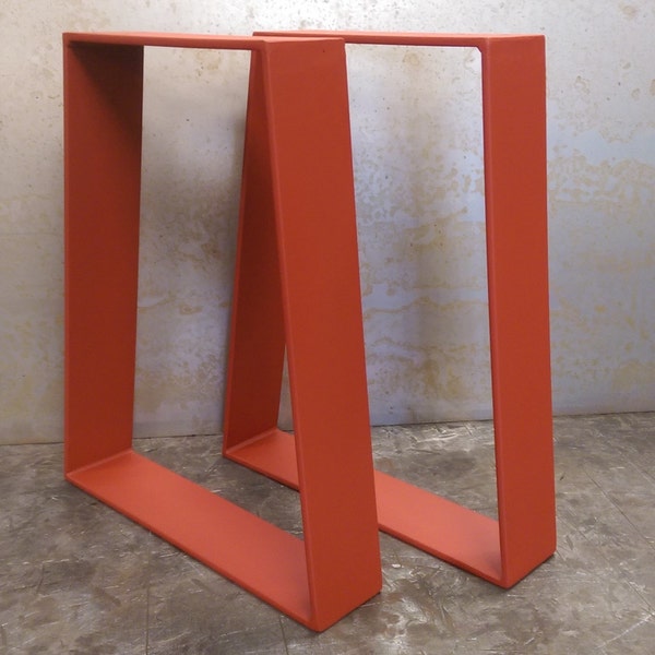 Flat Bar Table Trapezoid Legs Etsy