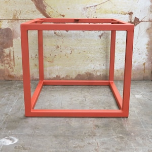 Cube metal table base