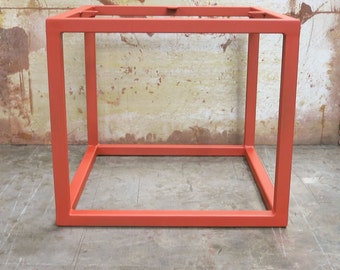 Cube metal table base