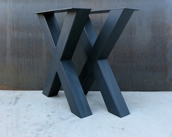 Industrial X Shape Metal Table legs 4x4