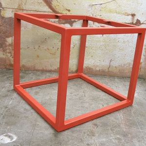 Cube metal table base image 4