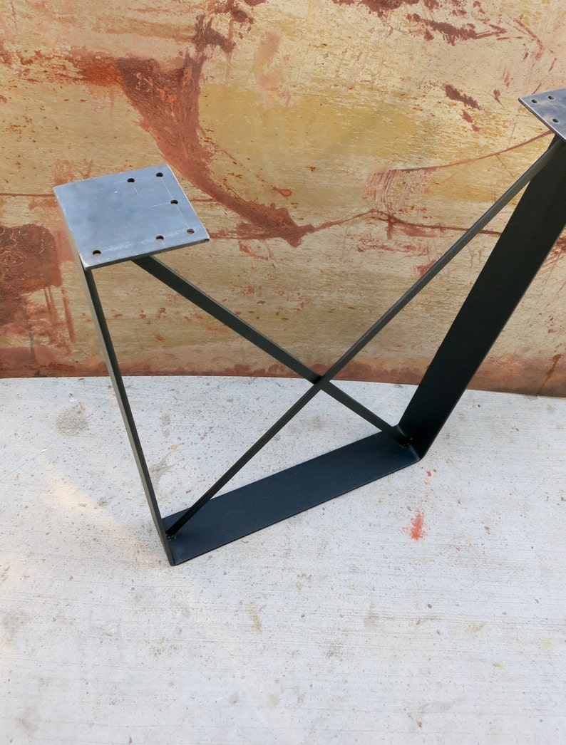 Metal Table Legs Flat Bar With X Brace Etsy