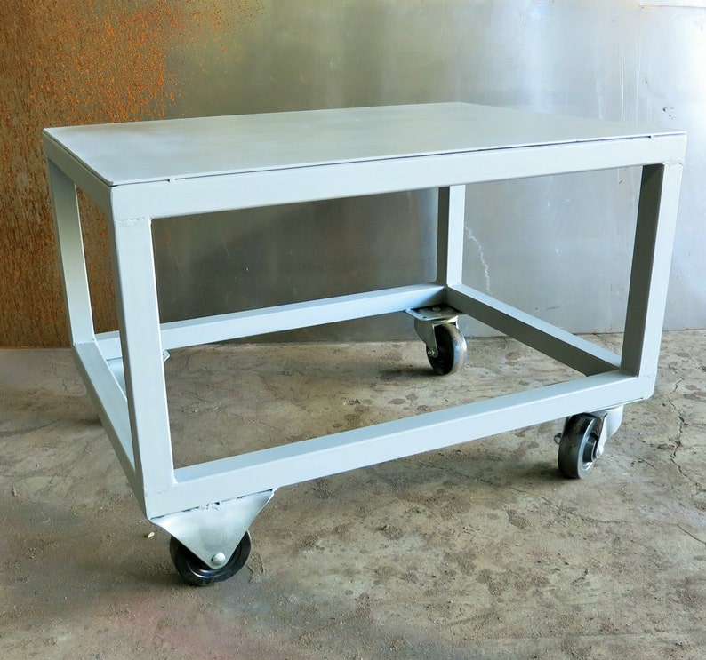 Metal Table With Wheels Image 0