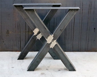Industrial X Shape Metal Table legs 3x3