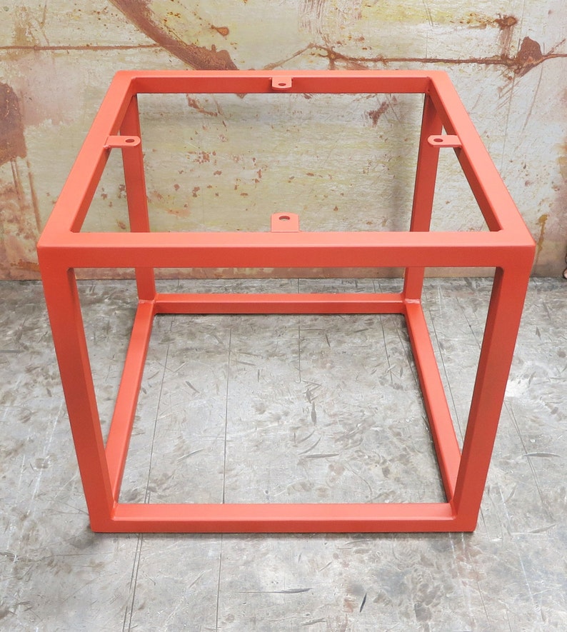 Cube metal table base image 3