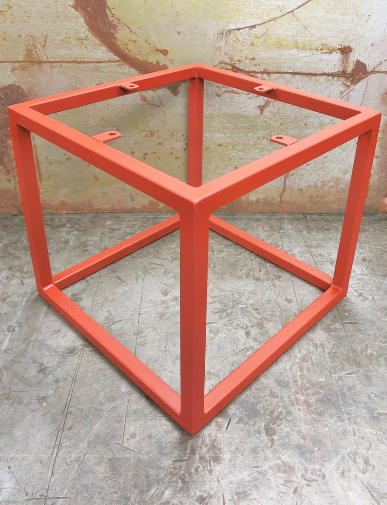 Cube metal table base image 2