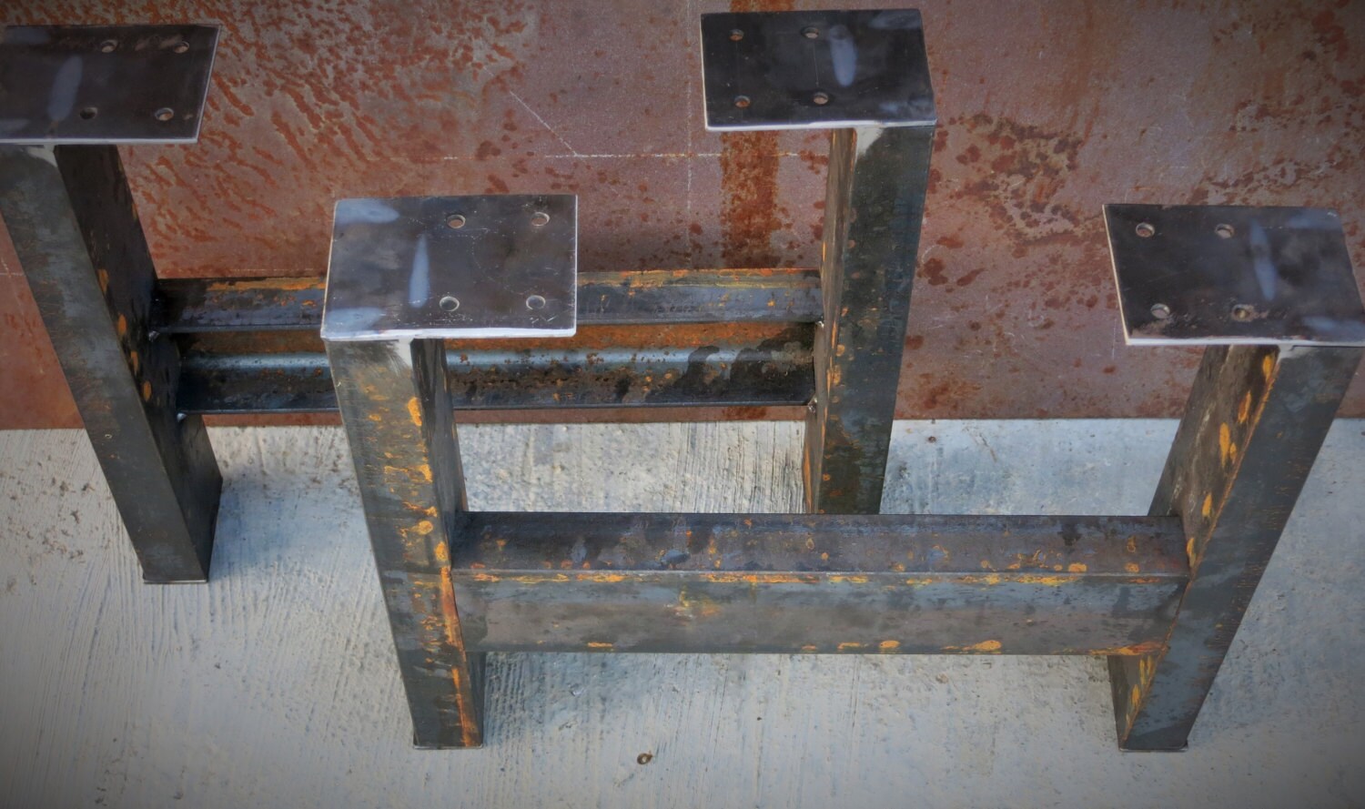 Steel Table Legs set of 2 Etsy