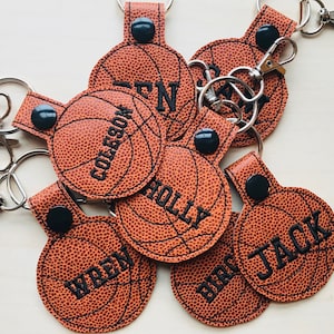 Personalized Basketball Keychain-SMALL Basketball Leather-Name Only (One Iine)