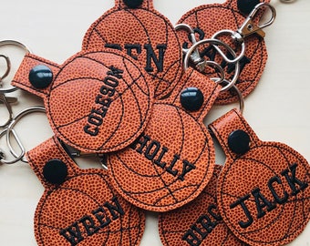 Personalized Basketball Keychain-SMALL Basketball Leather-Name Only (One Iine)