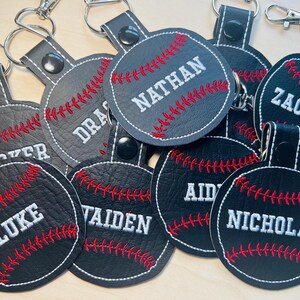Embroidered Custom Color Baseball Bag Tags, Baseball Keychain, Personalized Keychain, Custom Baseball Bag Tags