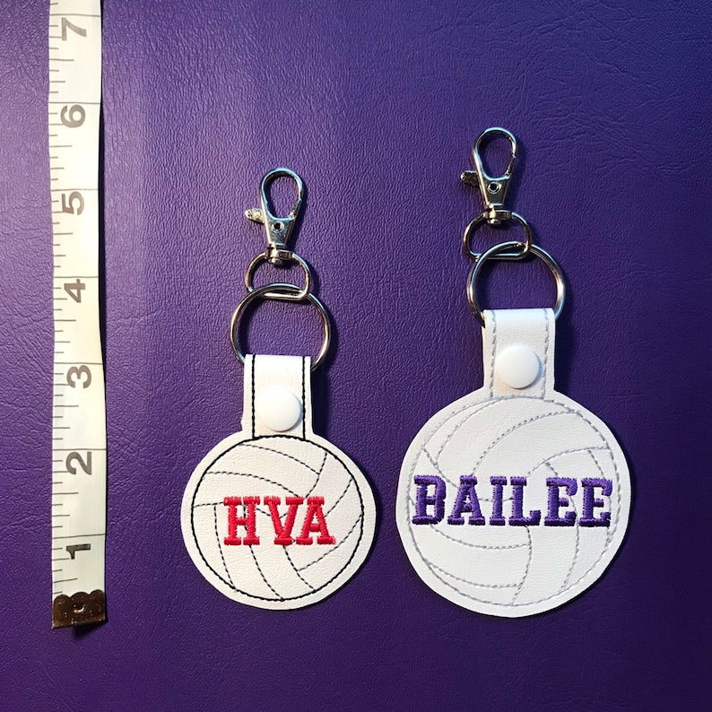 Personalized Volleyball Keychain Embroidered Volleyball Bag Etsy