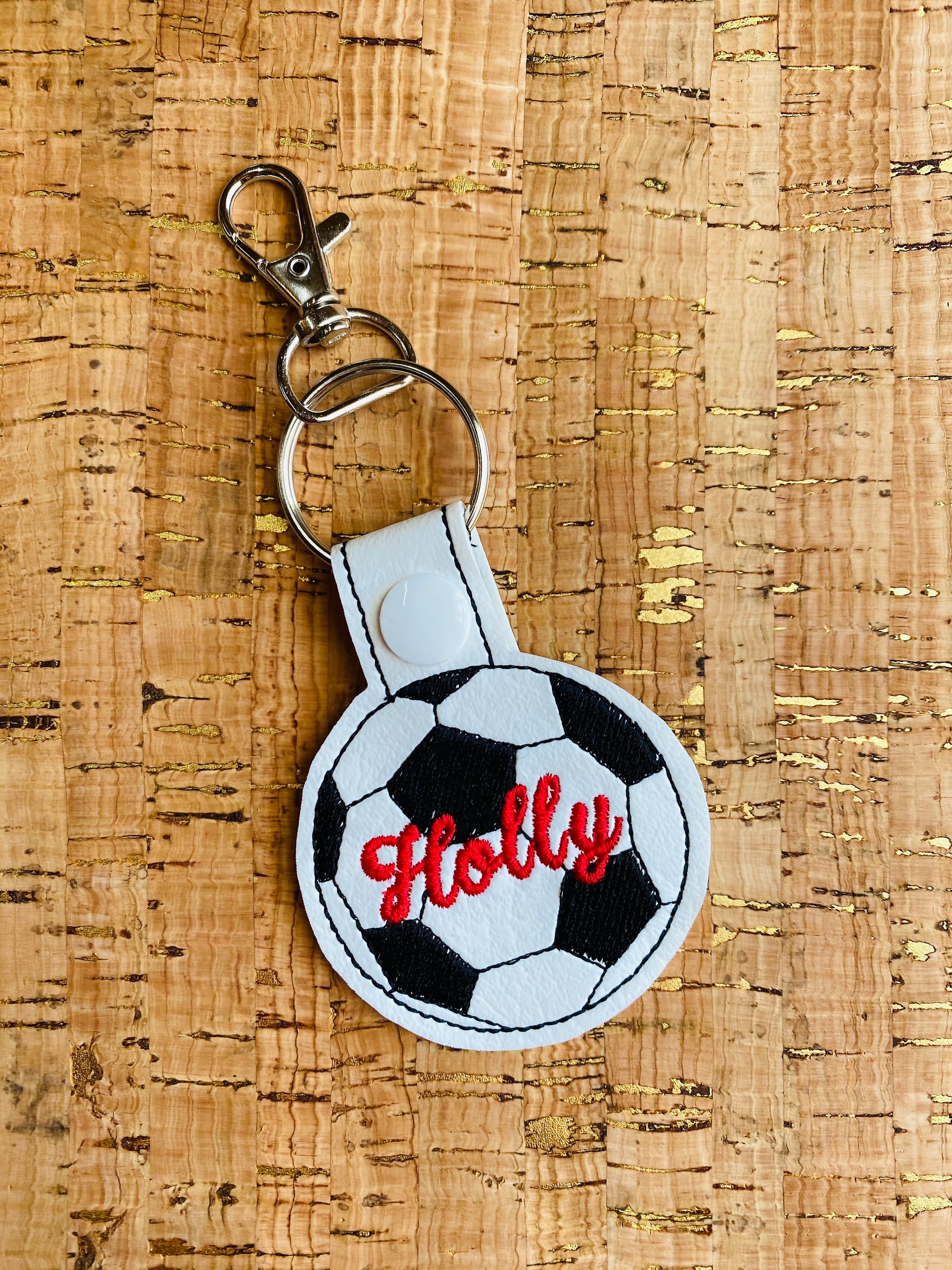 Personalized Soccer Keychain Soccer Bag TagsEmbroidered Etsy