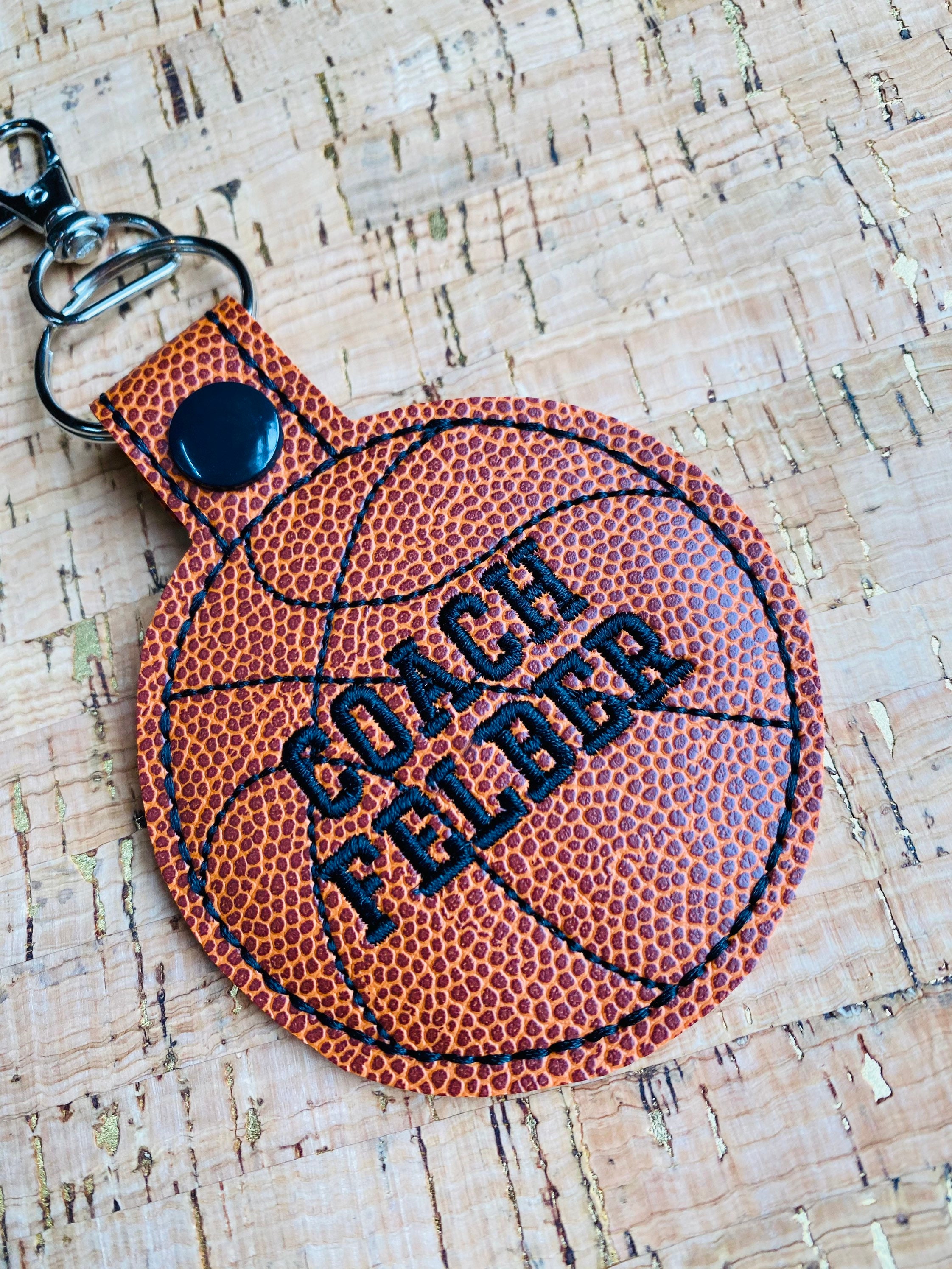 Personalized Basketball Keychain Large 'Coach Name' Etsy