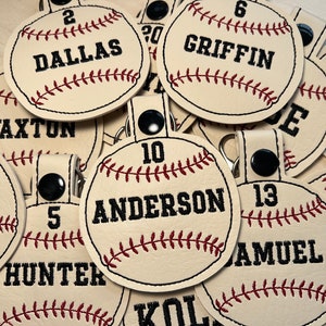 Vintage Baseball Bag Tags, Personalized Baseball Keychain