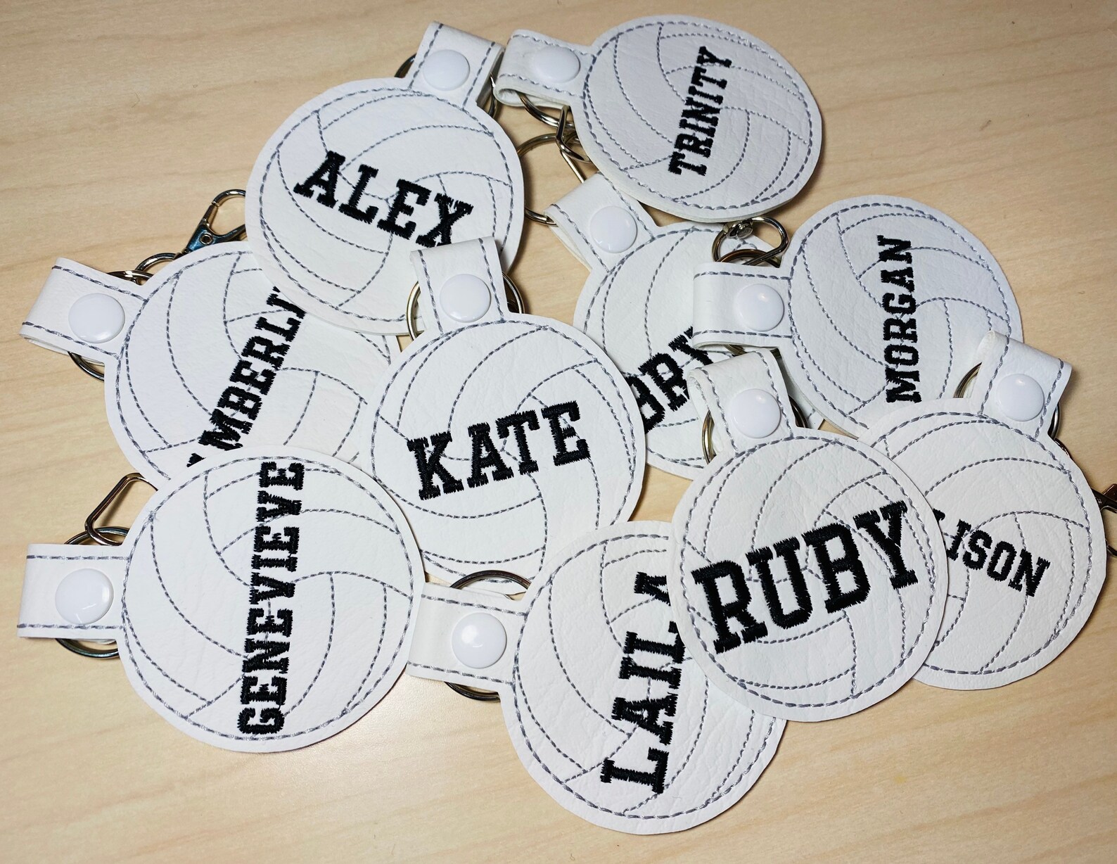 Personalized Volleyball Keychain LARGE WHITE MATTE Etsy