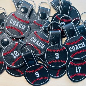 Embroidered Custom Color Small Baseball Keychain, Baseball Keychain, Personalized Keychain, Custom Baseball Bag Tags