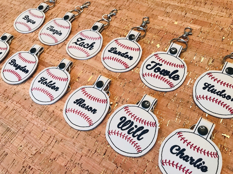 Vintage Baseball Bag Tags Personalized Baseball Keychain Etsy