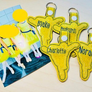Embroidered Ballerina Dancer Keychain, Ballet Bag Tg
