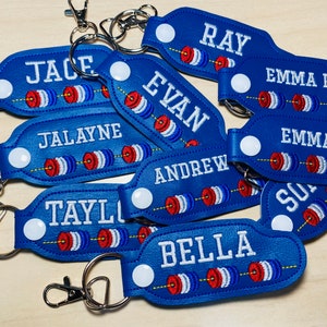 Embroidered Swim Team Keychain, Swim Bag Tag