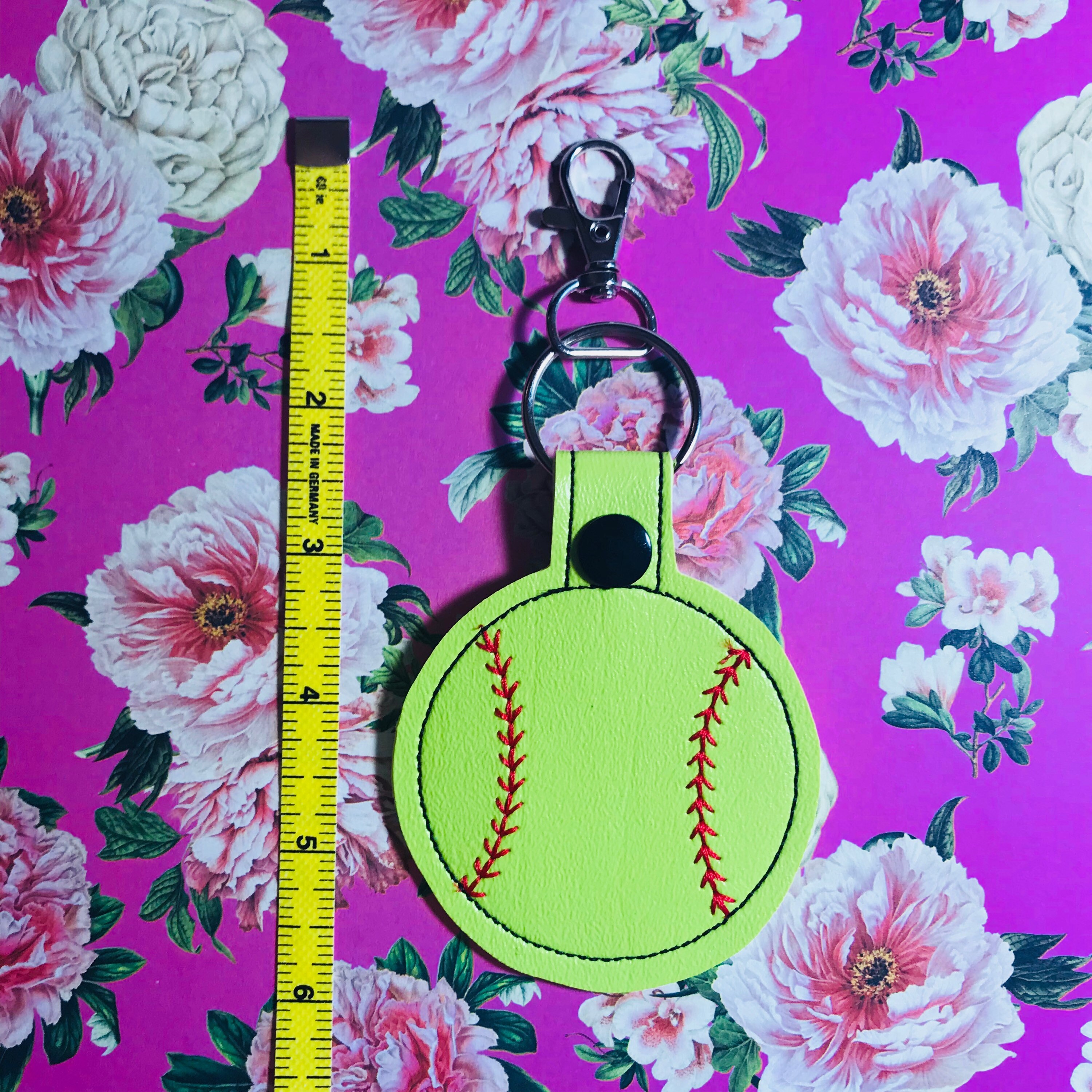Embroidered Softball Keychain Block Font 'name and Etsy