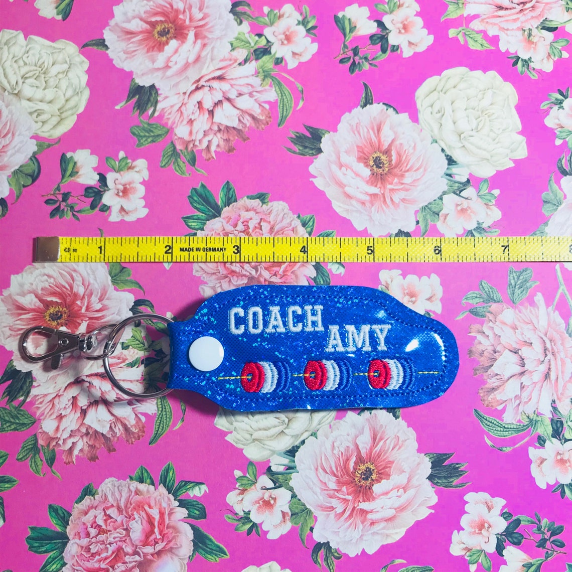 Embroidered Personalized Diving Keychain in Royal Matte Swim Etsy