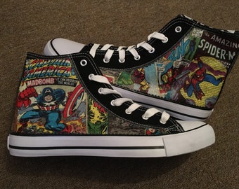 Men's women's unisex custom made marvel comic inspired hi tops