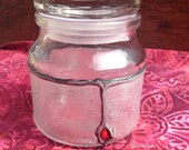 Glass jar, Halloween jar, spice jar, apothecary jar, spider web, trinket jar, knick-knacks, glass container, Fall decor, Goth, jewel decor