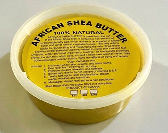 Raw Virgin African Shea Butter from Ghana, 100% Pure Natural Unrefined Organic Body moisturizer for skin Acne, Face, Eczema, Hair Growth