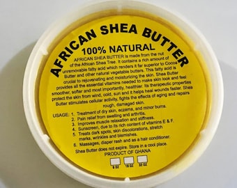 Raw Virgin African Shea Butter from Ghana, 100% Pure Natural Unrefined Organic Body moisturizer for skin Acne, Face, Eczema, Hair Growth