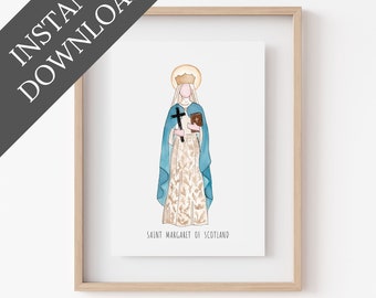 Digital Download - St. Margaret of Scotland, Catholic Art Print Download