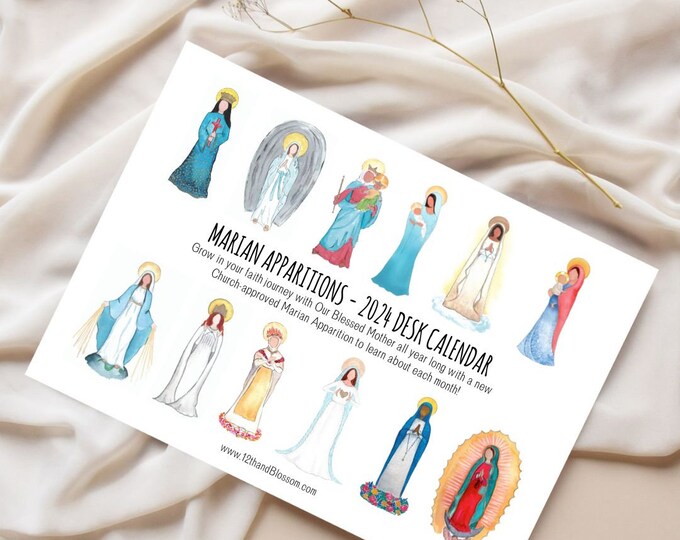 2024 Catholic Calendar Virgin Mary Apparitions, Our Lady of Fatima, Our