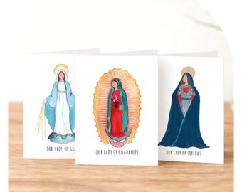 Catholic Marian Art Note Cards, Blessed Virgin Mary Stationery Set
