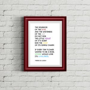 Downloadable Poster / St. Therese of Lisieux, The Little Flower Quote