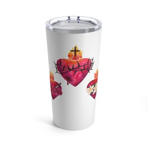 Holy Family Hearts - Tumbler 20oz, Catholic Drinkware, Catholic Home