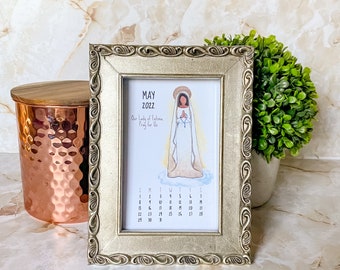 2022 Catholic Calendar, Monthly Desk Calendar, Blessed Virgin Mary Catholic Monthly Desk Calendar