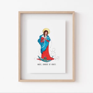 Our Lady Undoer of Knots, Mary Undoer of Knots, Our Lady, Blessed Mother, Virgin Mary Print, Catholic Art, Catholic Home Decor, Marian Art