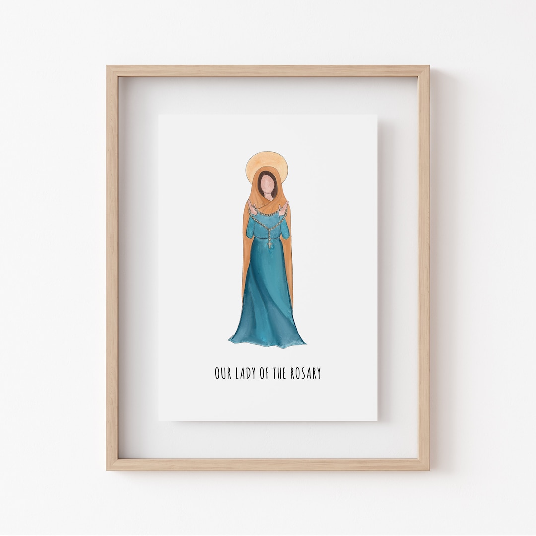 Our Lady of the Rosary, Rosary Art, Catholic Wall Art, Virgin Mary Art ...