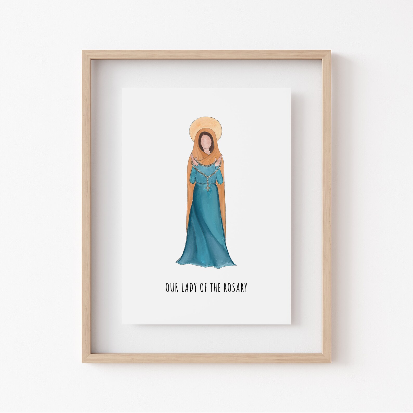 Our Lady of the Rosary, Rosary Art, Catholic Wall Art, Virgin Mary Art ...