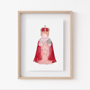 Infant of Prague Catholic Home Decor, 5x7 Catholic Print, Infant of Prague Art, Catholic Home Art, Catholic Wall Decor, Catholic Home Decor